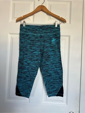 Beverly Hills Polo Club Blue Space Dye Cropped Athletic Leggings Size M